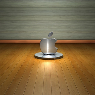 Kostenloses Metallic Apple Logo Wallpaper für 2048x2048