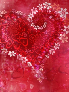 Fondo de pantalla Love Heart Flowers 240x320