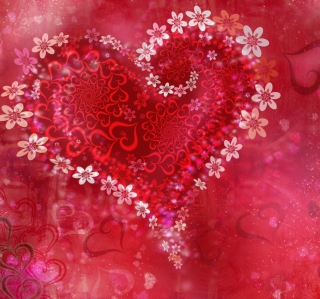 Kostenloses Love Heart Flowers Wallpaper für 1024x1024