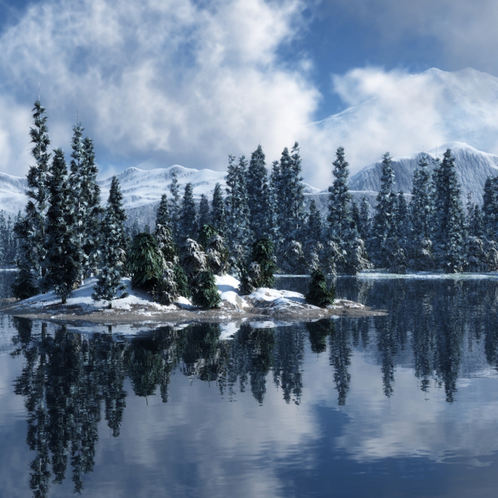 Screenshot №1 pro téma Blue Winter Landscape 1024x1024
