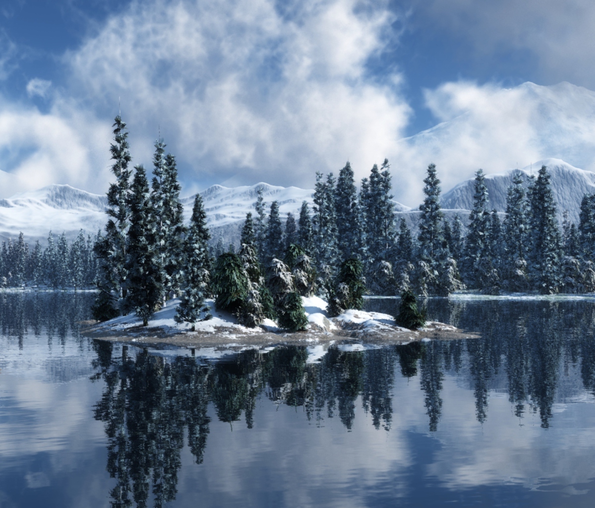 Blue Winter Landscape screenshot #1 1200x1024