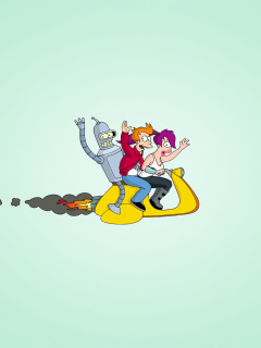 Das Bender J And Leela From Futurama Wallpaper 240x320