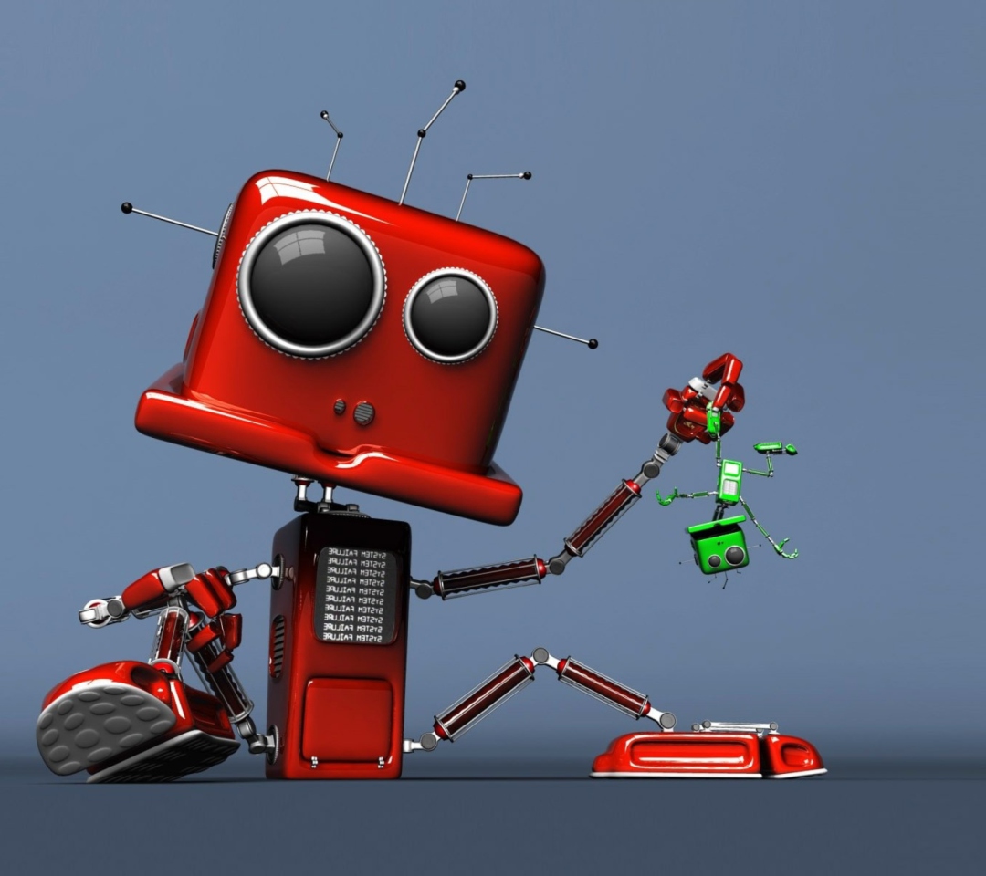 Das Red Robot Wallpaper 1080x960