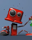 Fondo de pantalla Red Robot 128x160