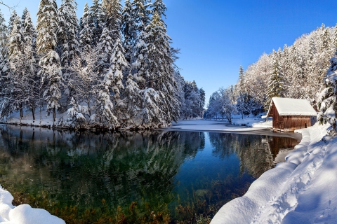 Fondo de pantalla Winter House 480x320