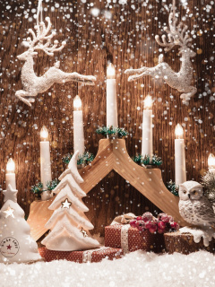Das Christmas Candles Wallpaper 240x320