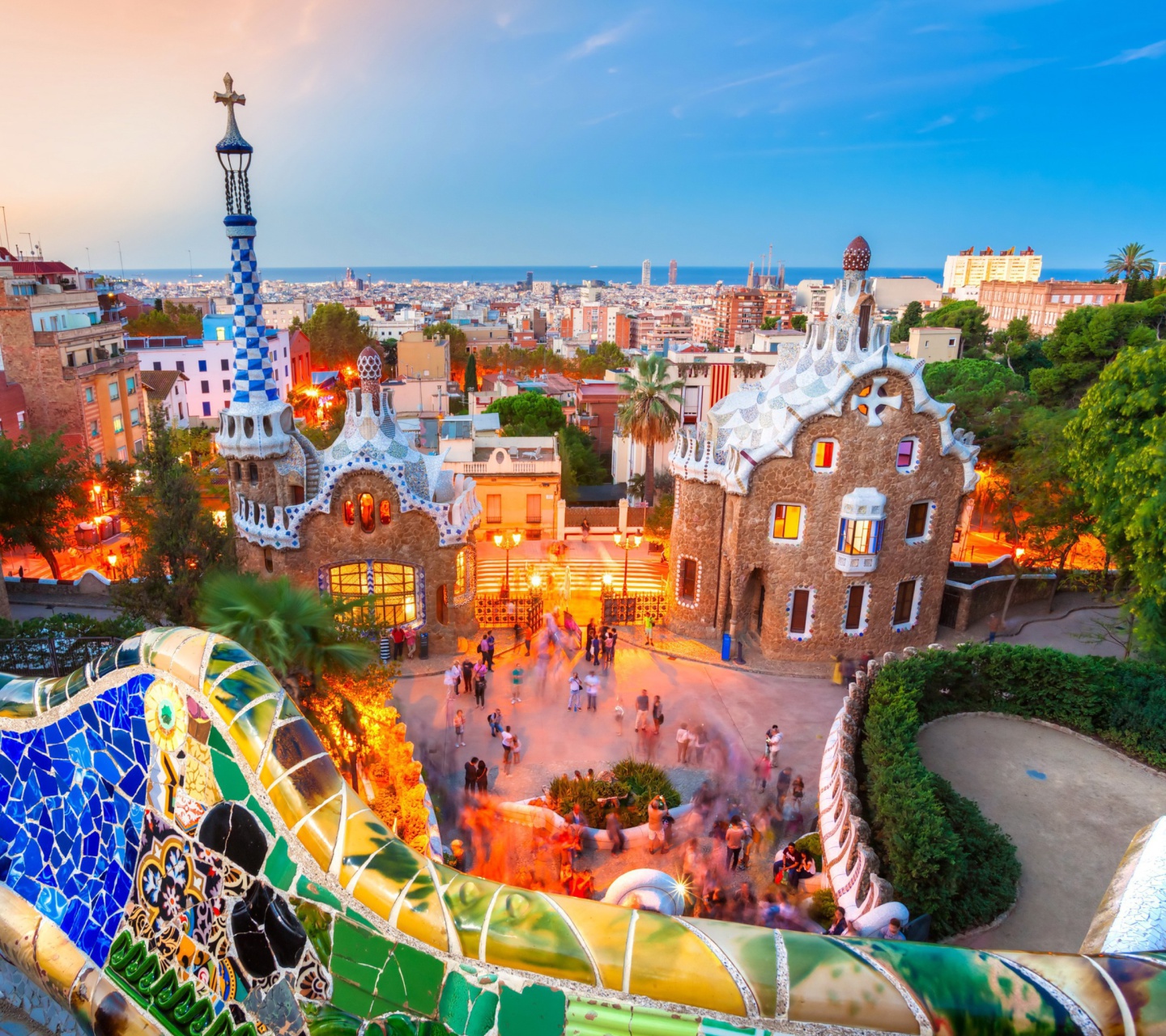 Обои Park Guell in Barcelona 1440x1280
