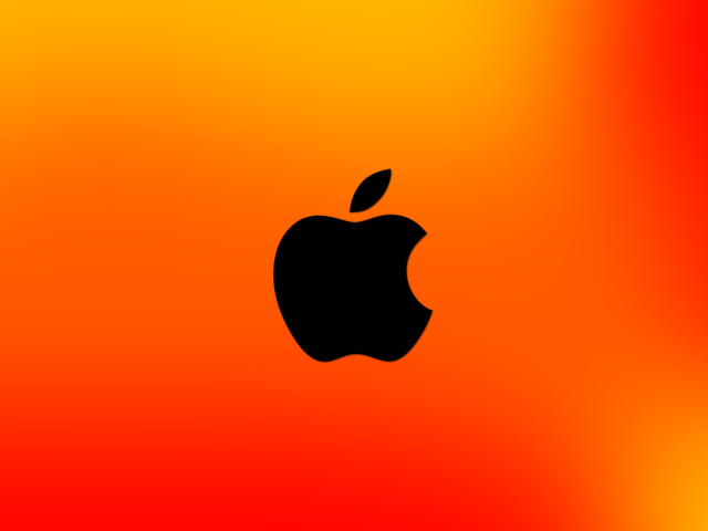 Das Apple Logo Orange Wallpaper 640x480