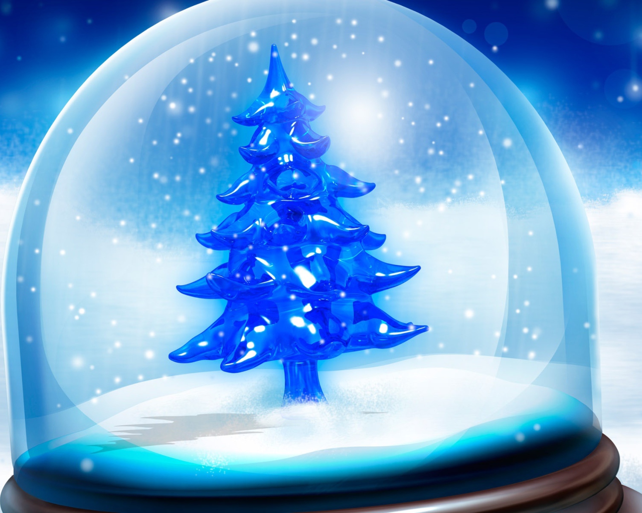 Das Snowy Christmas Tree Wallpaper 1280x1024