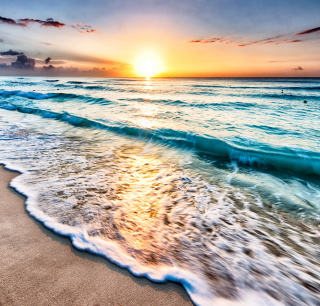 Kostenloses Sunset Beach Wallpaper für iPad Air