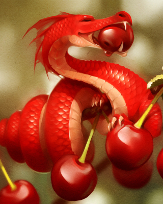Kostenloses Dragon with Cherry Wallpaper für Nokia Lumia 1520