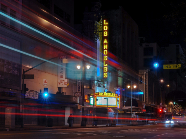 Los Angeles At Night wallpaper 640x480