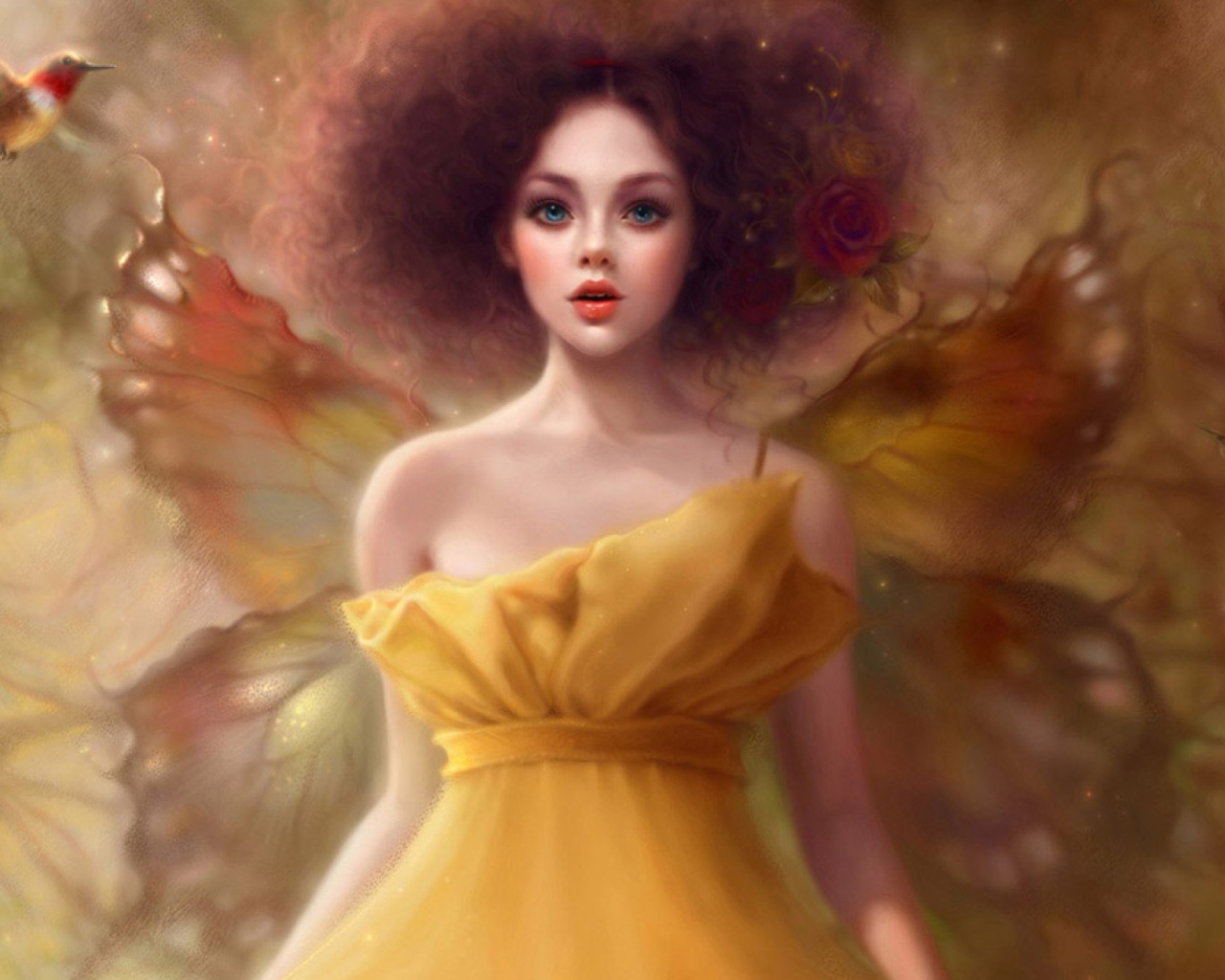 Screenshot №1 pro téma Fairy In Yellow Dress 1280x1024