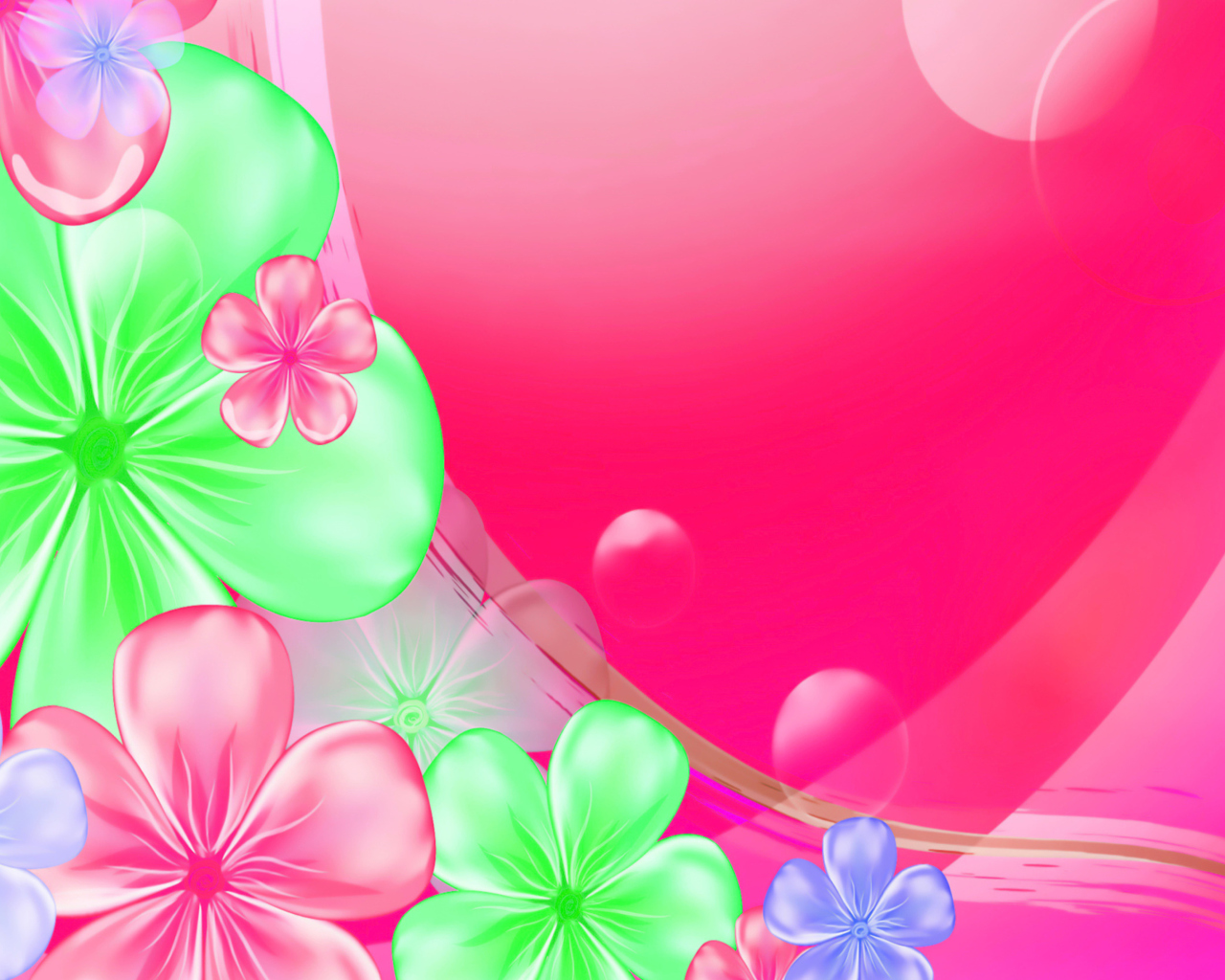 Screenshot №1 pro téma Pink Floral 1280x1024