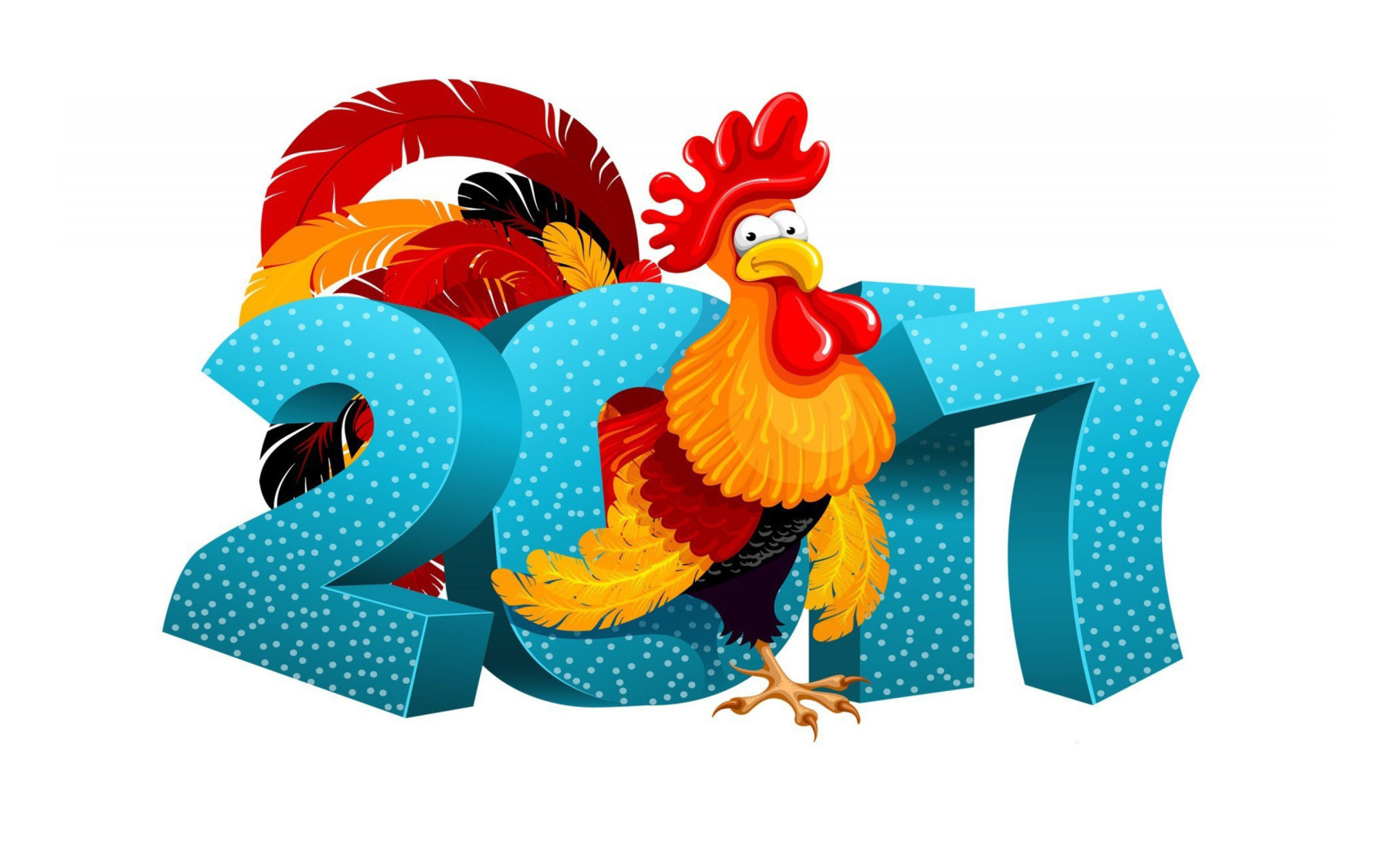 Обои 2017 New Year Chinese Horoscope Red Cock Rooster 1920x1200