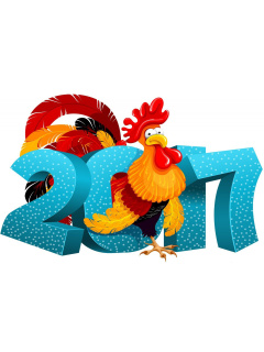 2017 New Year Chinese Horoscope Red Cock Rooster wallpaper 240x320