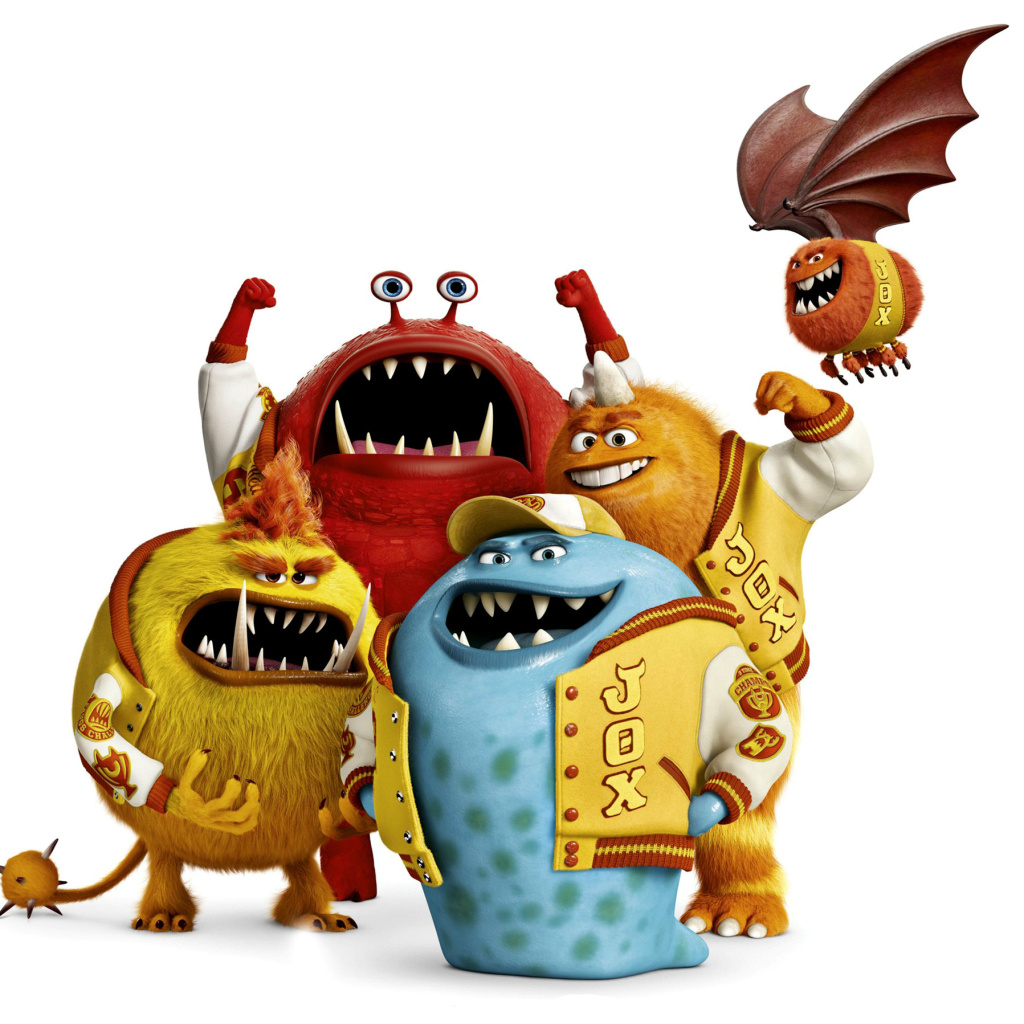 Das Monsters University, Jaws Theta Chi students Wallpaper 1024x1024