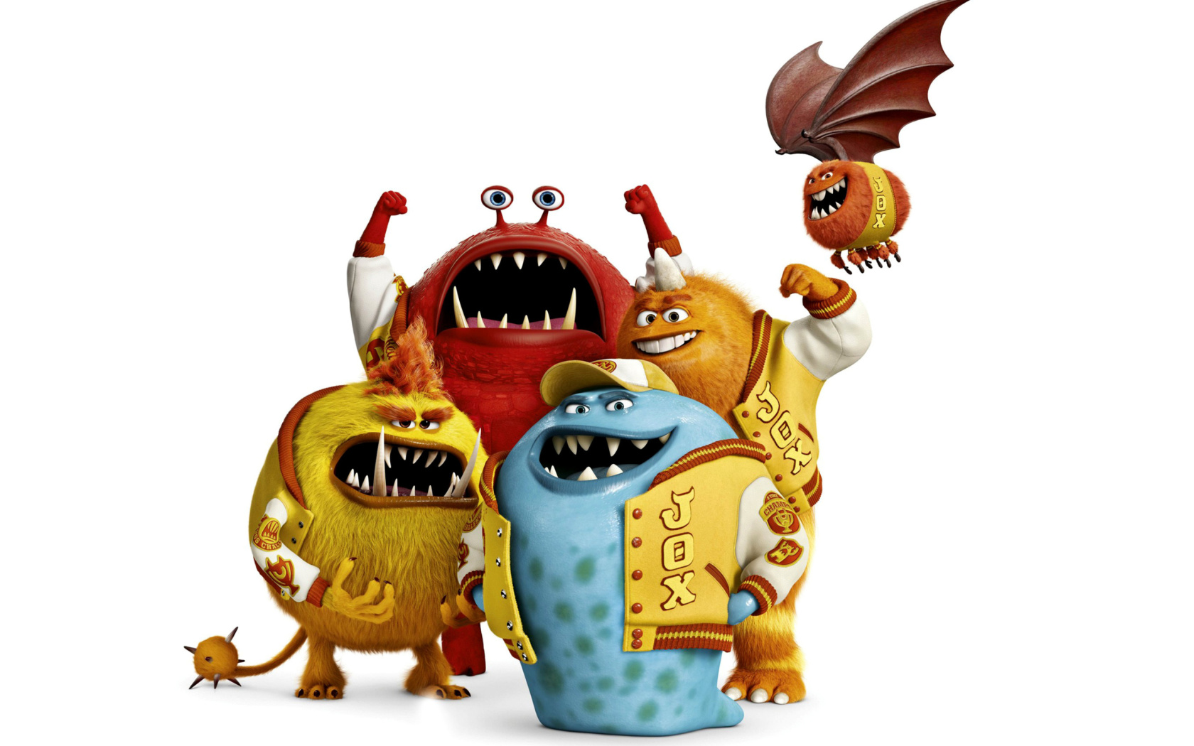 Das Monsters University, Jaws Theta Chi students Wallpaper 1680x1050