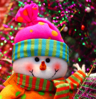 Cute Bright Christmas Snowman - Fondos de pantalla gratis para 128x128