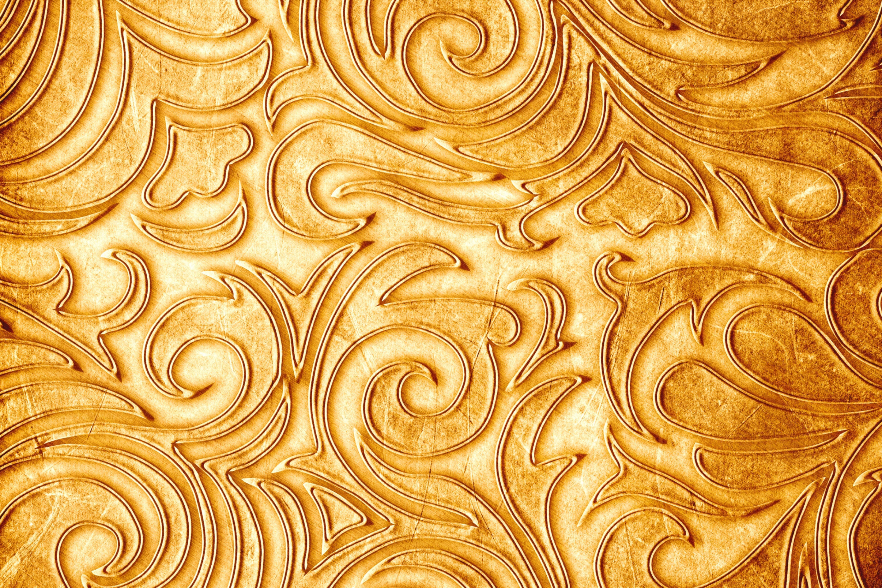 Gold sprigs pattern wallpaper 2880x1920
