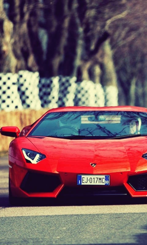 Screenshot №1 pro téma Red Lamborghini Aventador 480x800