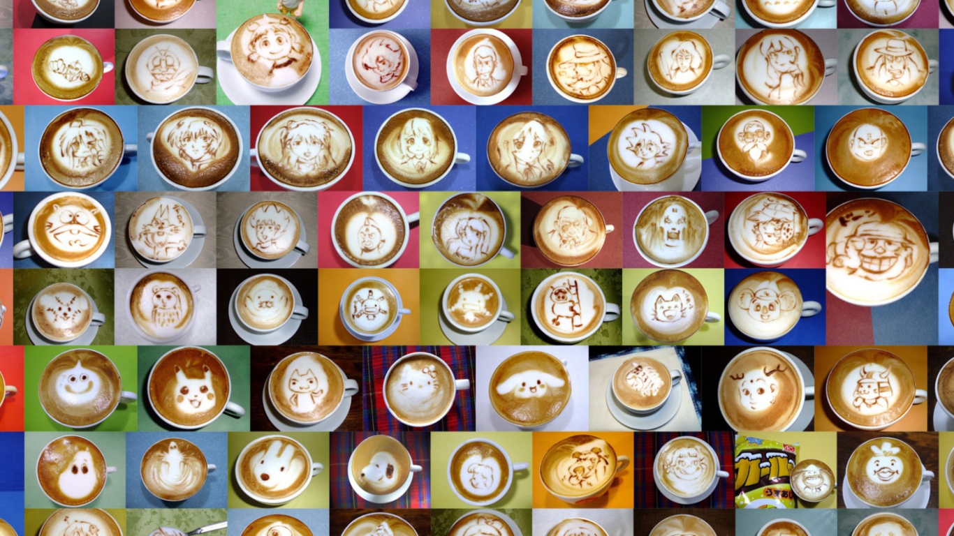 Das Coffee Art For Coffee Lovers Wallpaper 1366x768