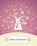Merry Christmas Rabbit wallpaper 128x160
