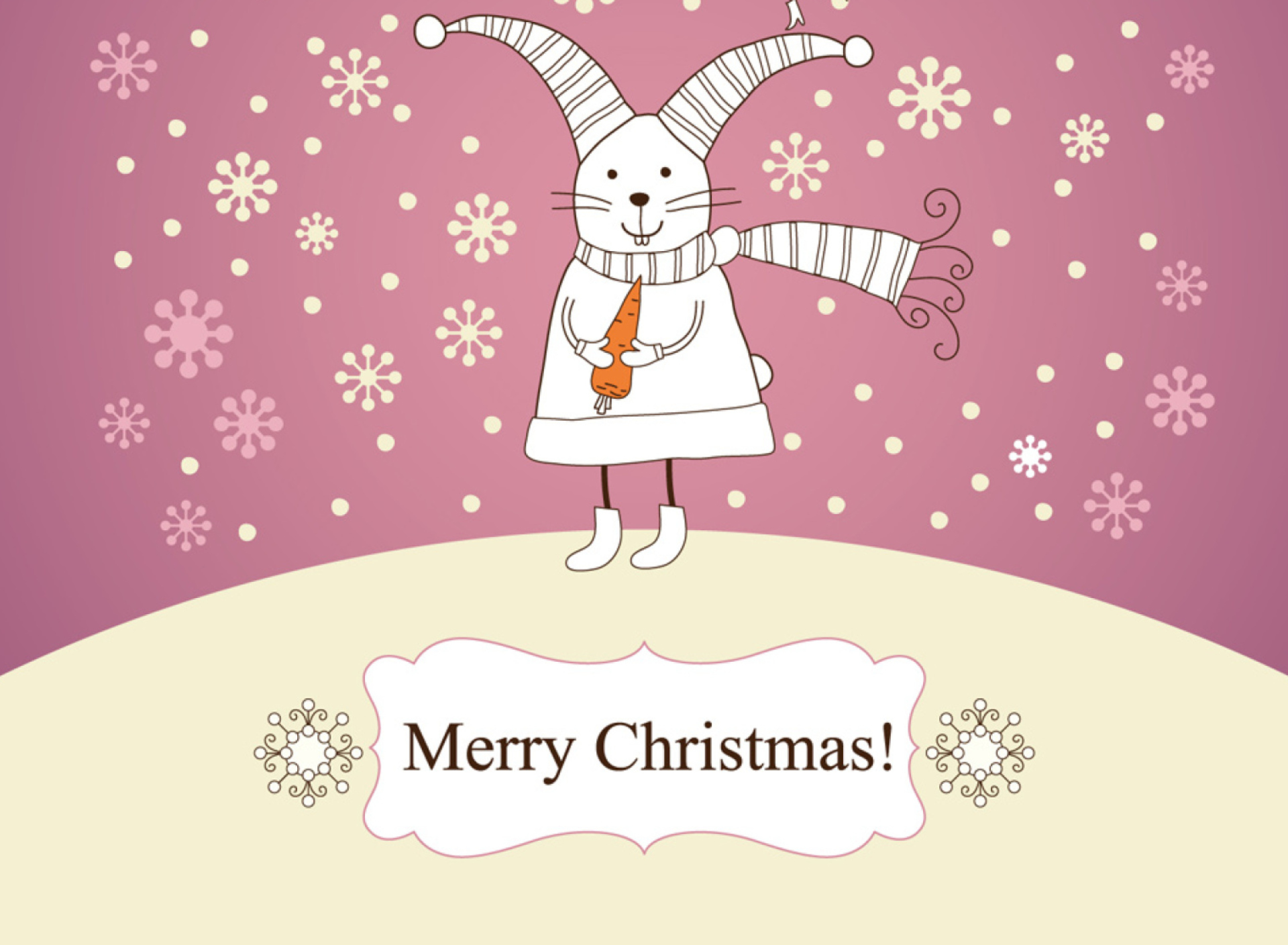 Fondo de pantalla Merry Christmas Rabbit 1920x1408