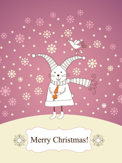 Fondo de pantalla Merry Christmas Rabbit 240x320