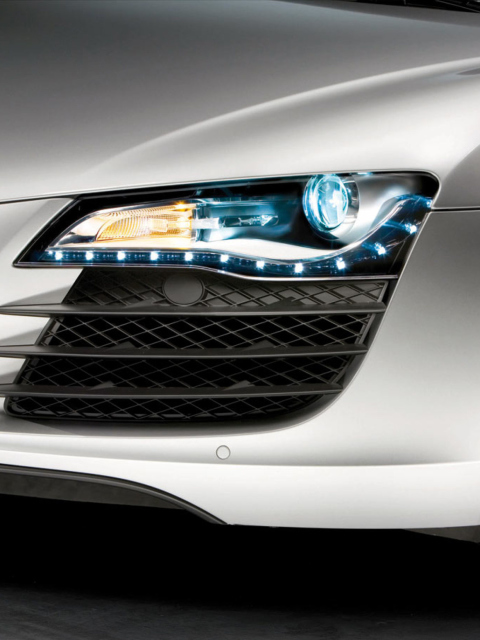 Audi R8 LED Headlights Lamp wallpaper 480x640