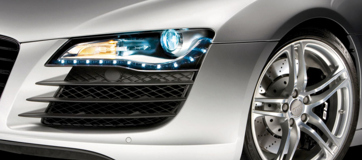 Fondo de pantalla Audi R8 LED Headlights Lamp 720x320