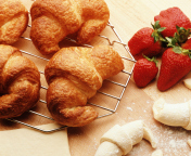Screenshot №1 pro téma Croissants And Strawberries 176x144