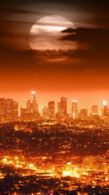 Full Moon Above Los Angeles wallpaper 360x640