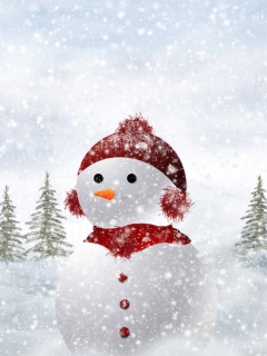 Snowman In Snow screenshot #1 240x320