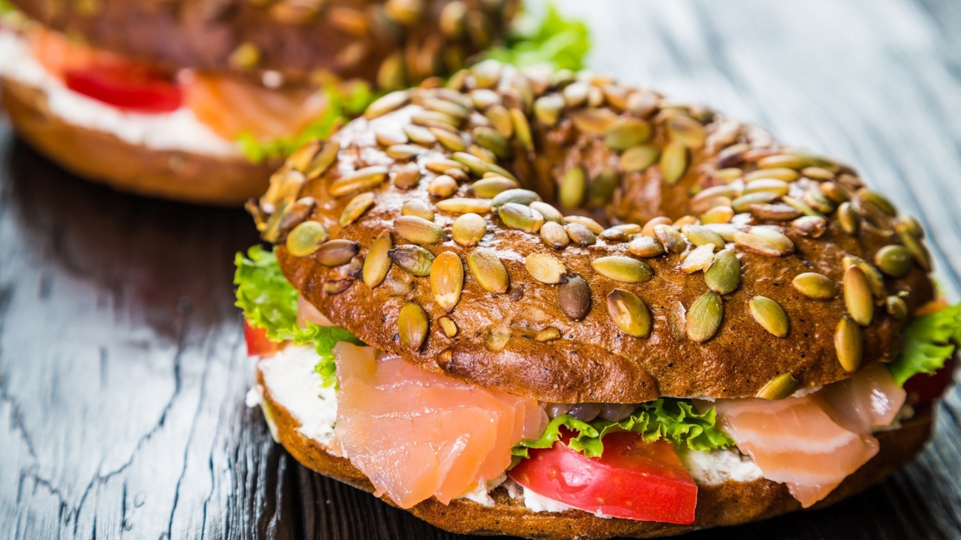 Screenshot №1 pro téma Bagel with Salmon 1920x1080