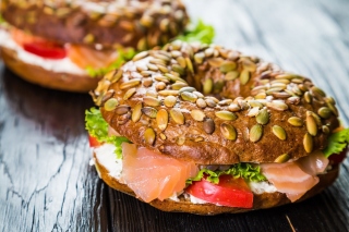 Bagel with Salmon Background for Android, iPhone and iPad