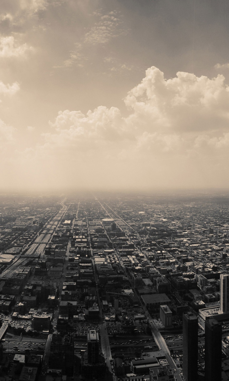 Chicago Sky Black And White screenshot #1 768x1280