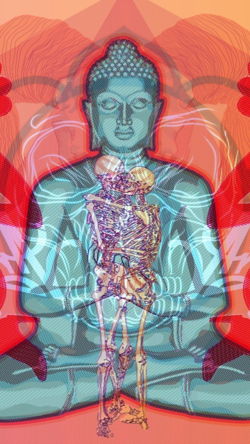 Das Buddha Creative Illustration Wallpaper 360x640