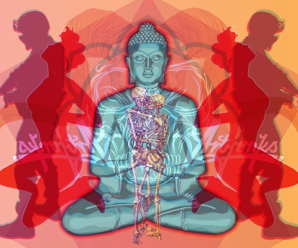 Das Buddha Creative Illustration Wallpaper 960x800