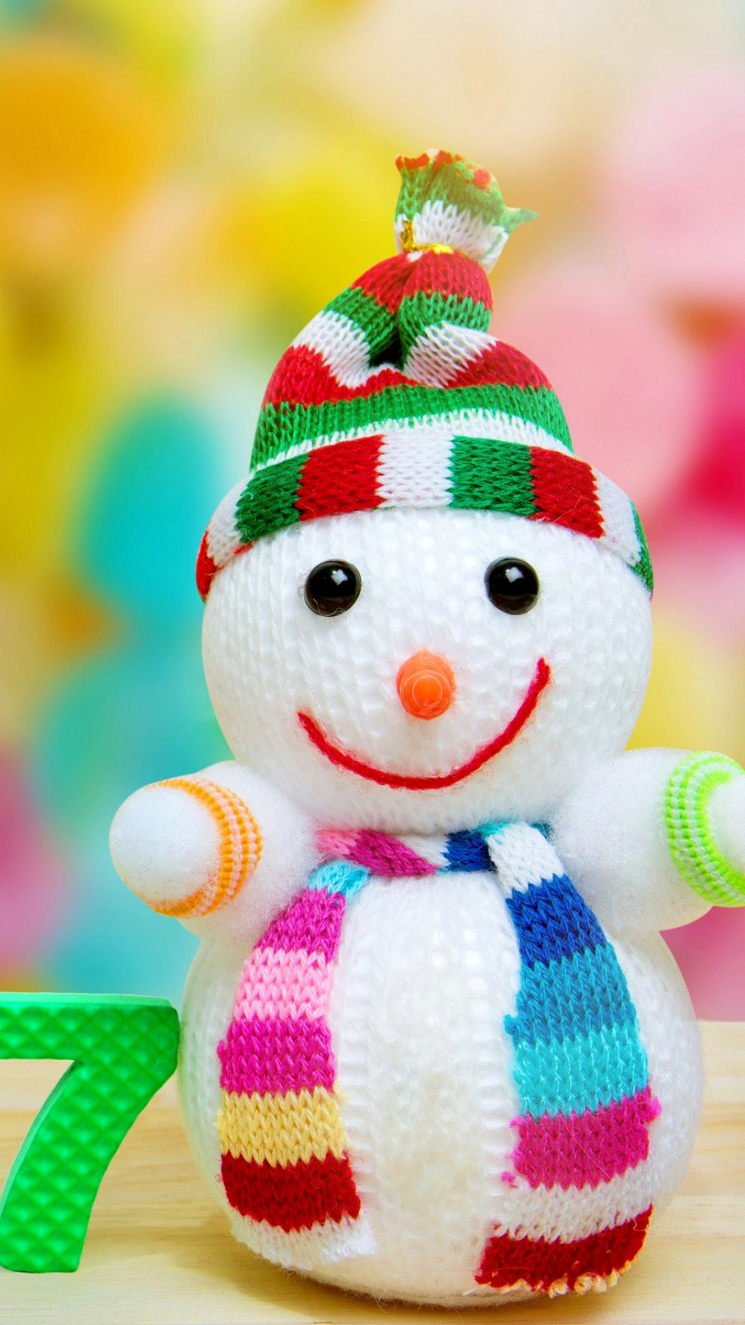 Обои 2017 New Year Snowman 1080x1920