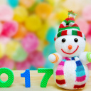 Fondo de pantalla 2017 New Year Snowman 128x128