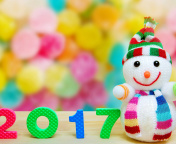 Das 2017 New Year Snowman Wallpaper 176x144