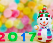 2017 New Year Snowman wallpaper 176x144