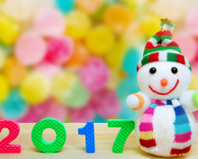 Обои 2017 New Year Snowman 220x176