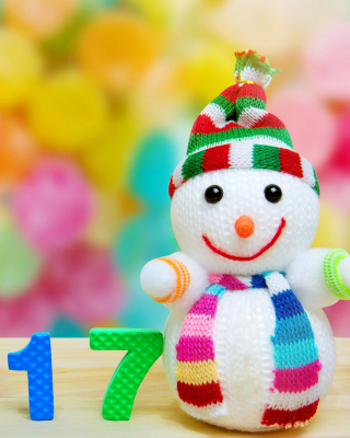 2017 New Year Snowman sfondi gratuiti per Nokia Asha 503