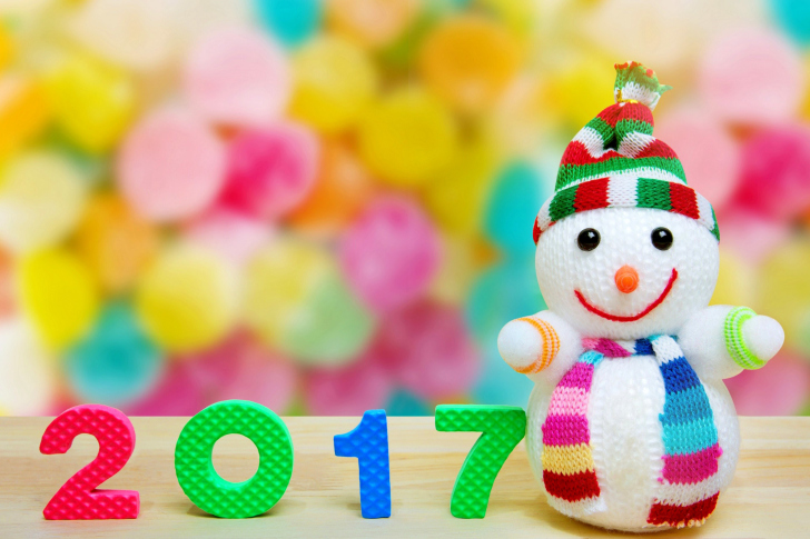 Обои 2017 New Year Snowman