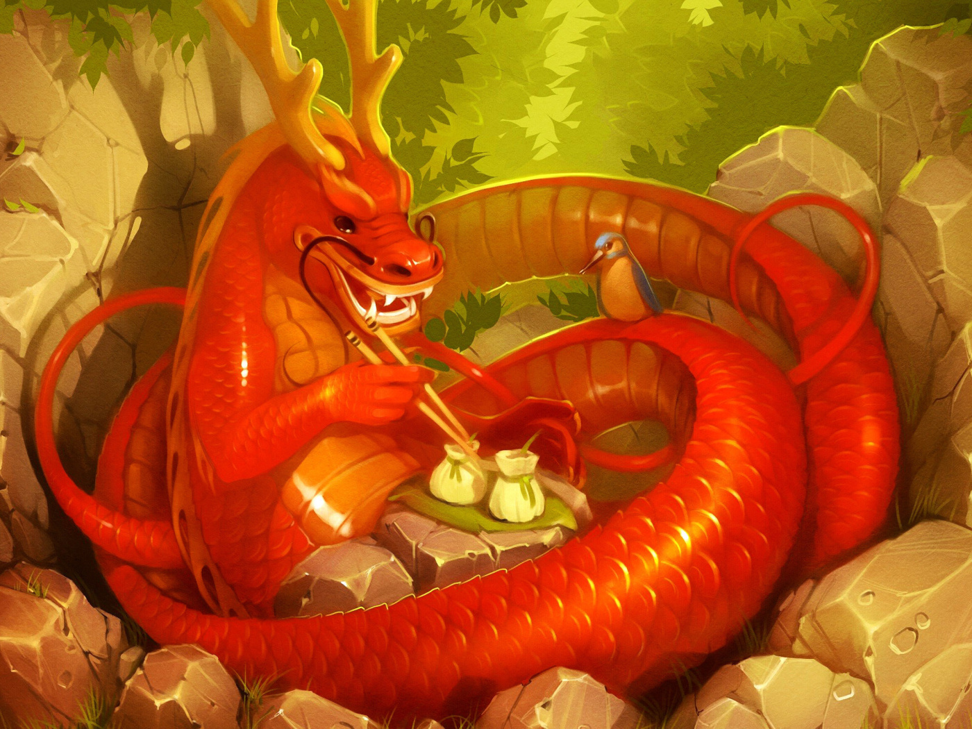 Обои Dragon illustration 1400x1050