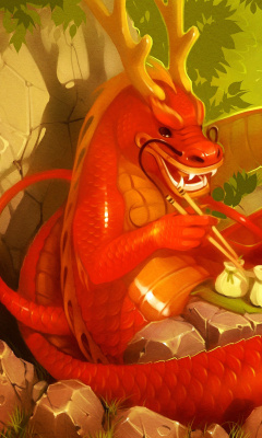 Dragon illustration wallpaper 240x400
