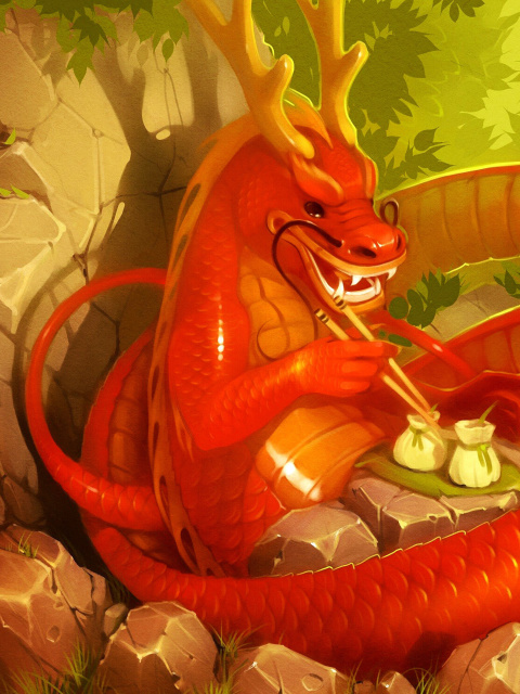 Screenshot №1 pro téma Dragon illustration 480x640