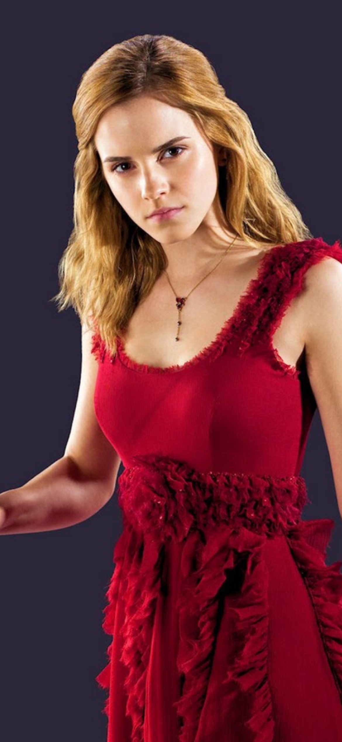 Emma Watson In Red Dress wallpaper 1170x2532